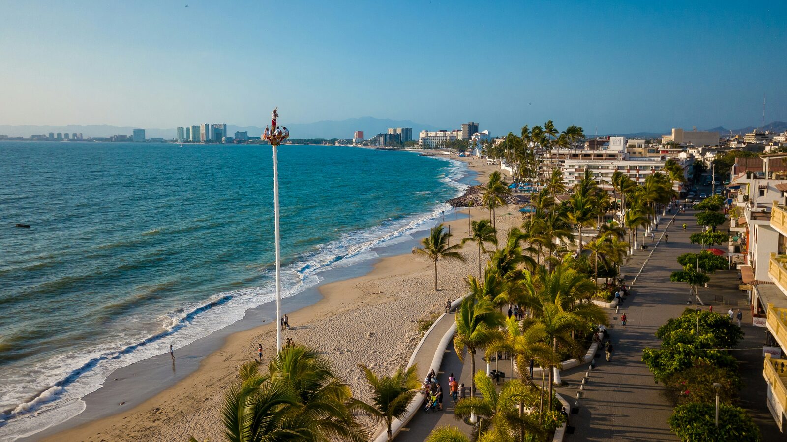 The Malecón and the beach from above