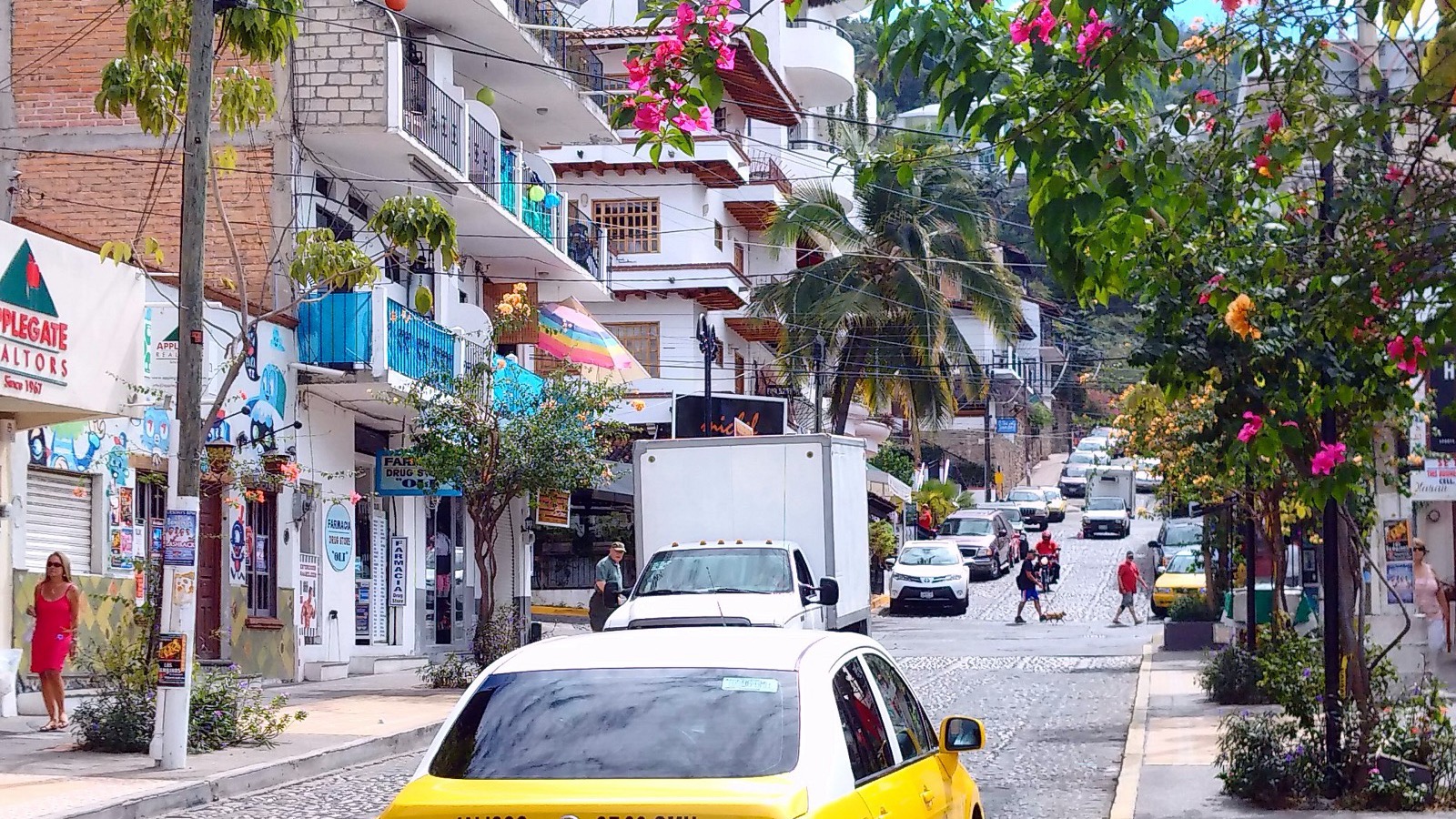 A taxi on a street in Puerto Vallarta